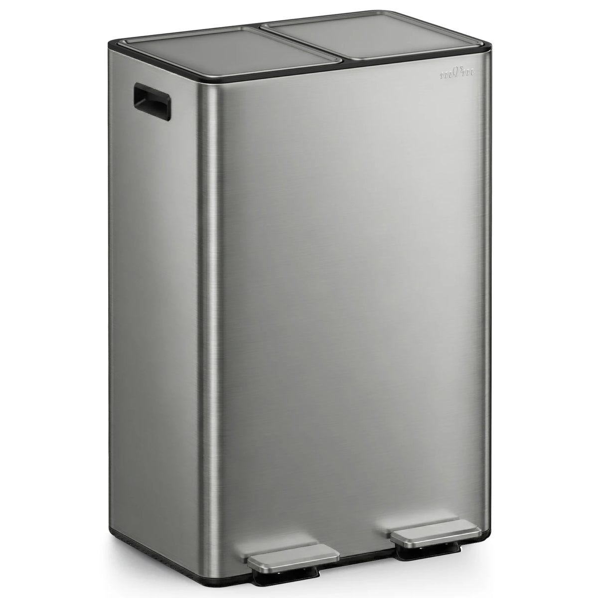 Trash Can Stainless 2 x 30L Kitchen Step Trash Bin for Recycling Waste Sorting Soft Close Lid Stainless lid